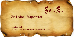 Zsinka Ruperta névjegykártya